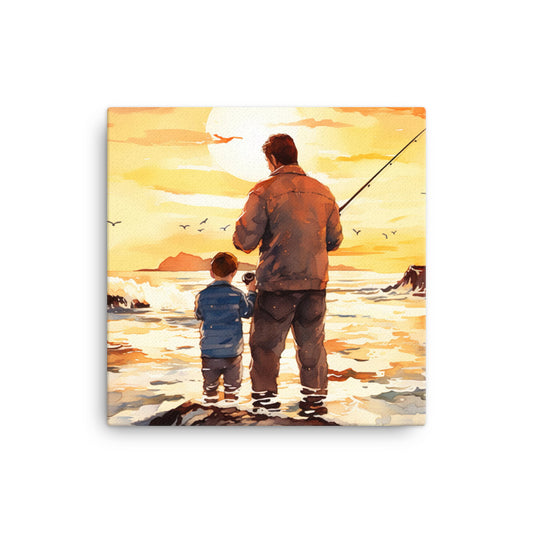 Father And Son Fishing Canvas - Aesthetics Of The Immaculate