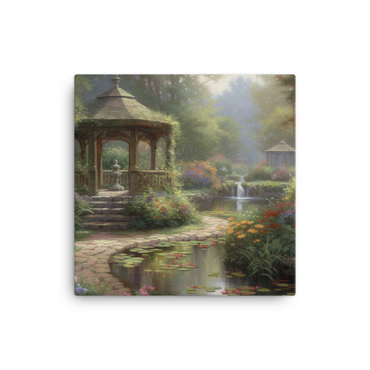 Gazebo In The Garden Canvas - Aesthetics Of The Immaculate