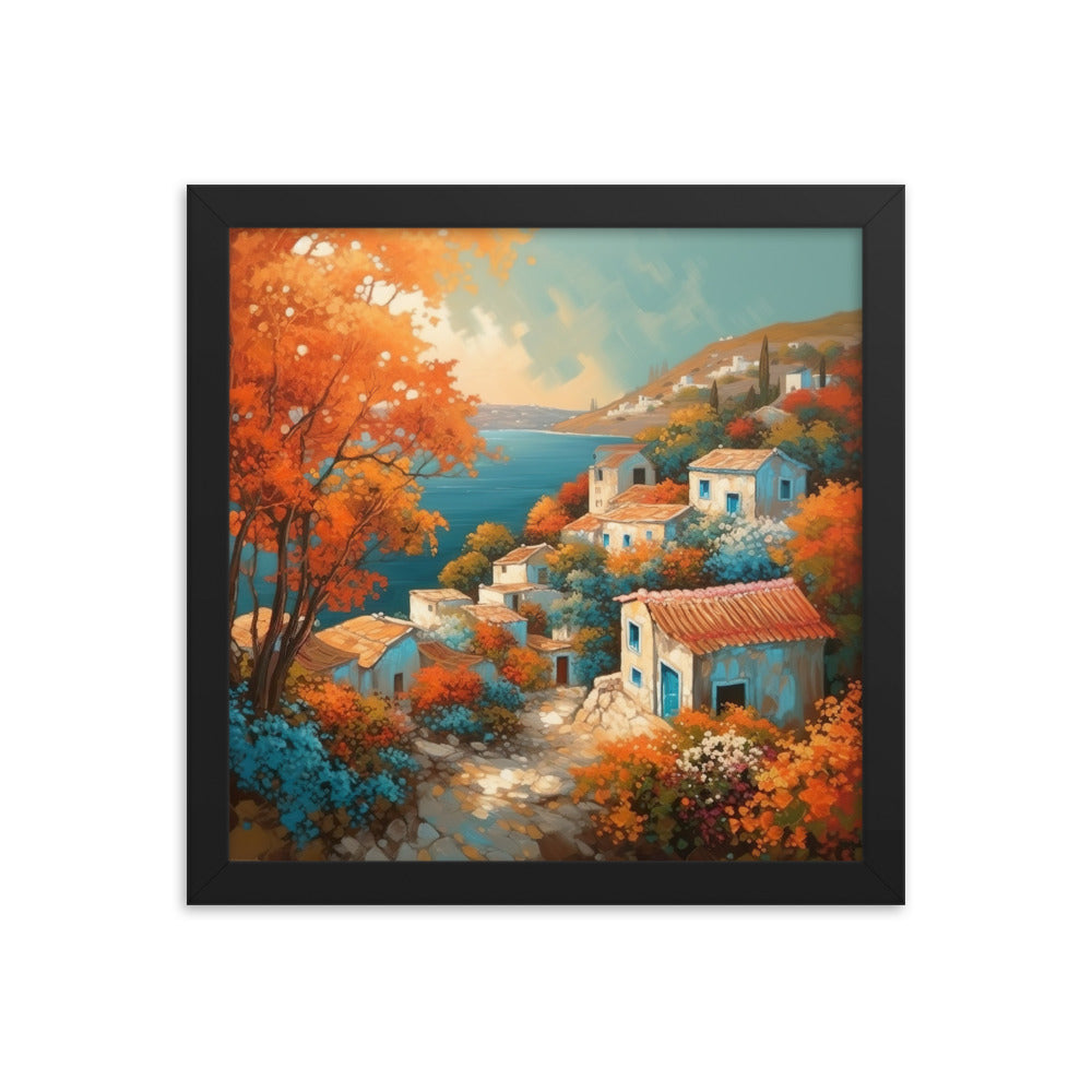 Homes Of Greece Framed Poster - Aesthetics Of The Immaculate