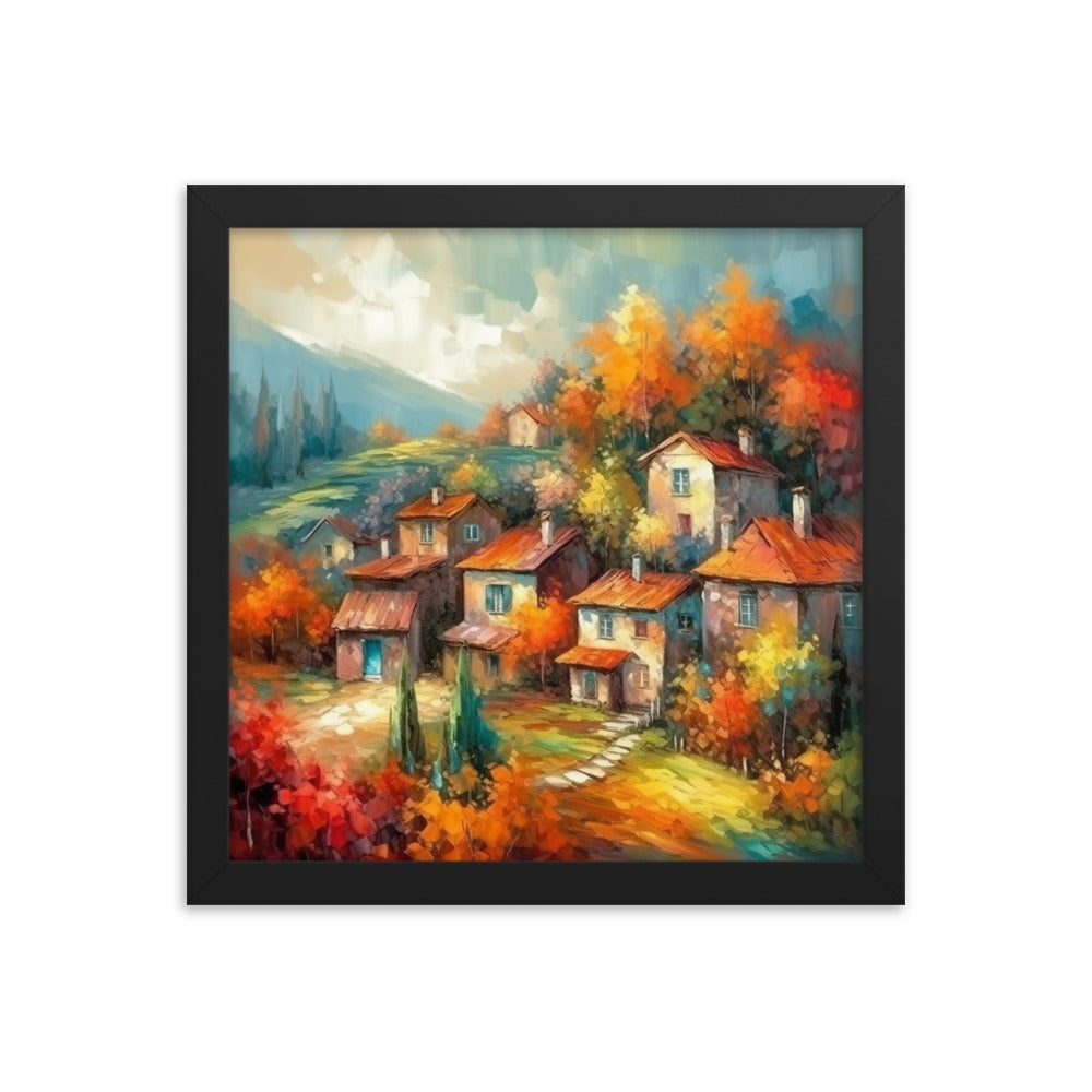 Village oil painted Framed poster - Aesthetics Of The Immaculate