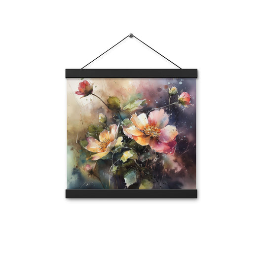 Watercolor Rain Flowers Hanger Poster - Aesthetics Of The Immaculate