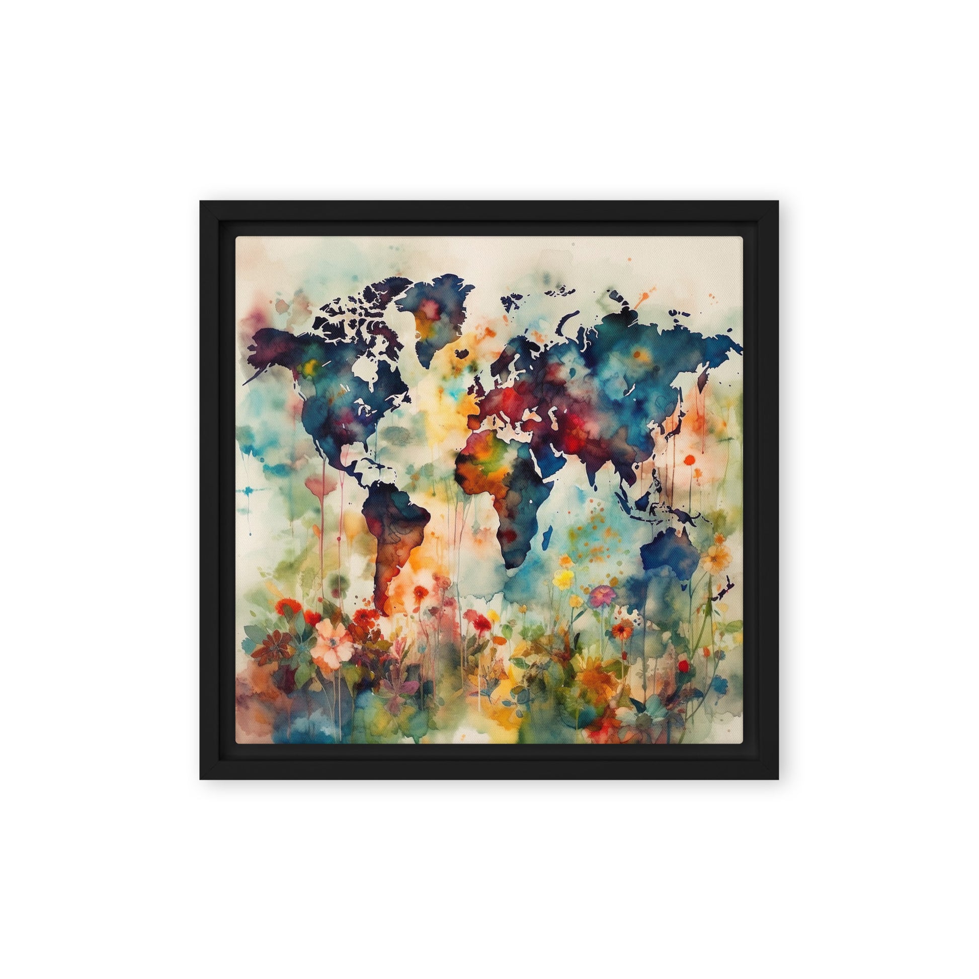 The Watercolor World Framed Canvas - Aesthetics Of The Immaculate