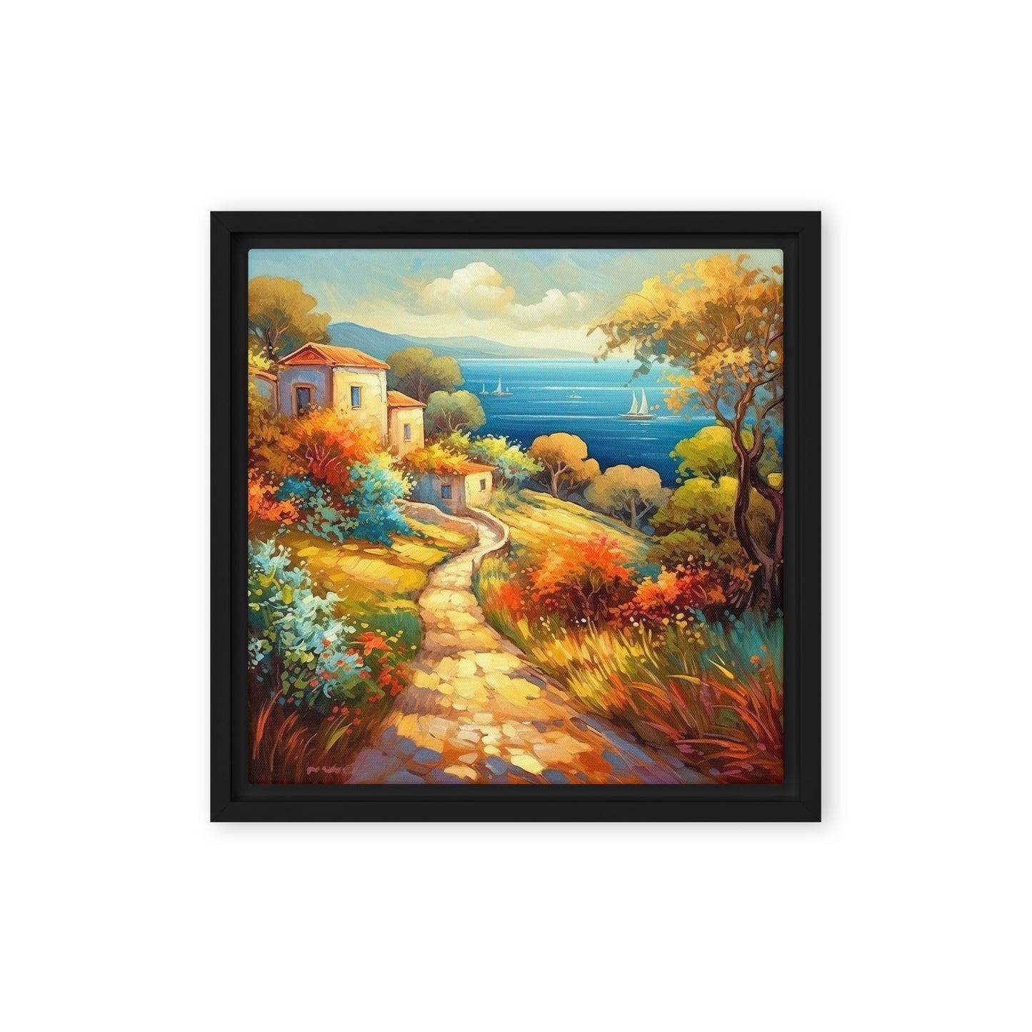 Coast Of Italy Framed Canvas - Aesthetics Of The Immaculate