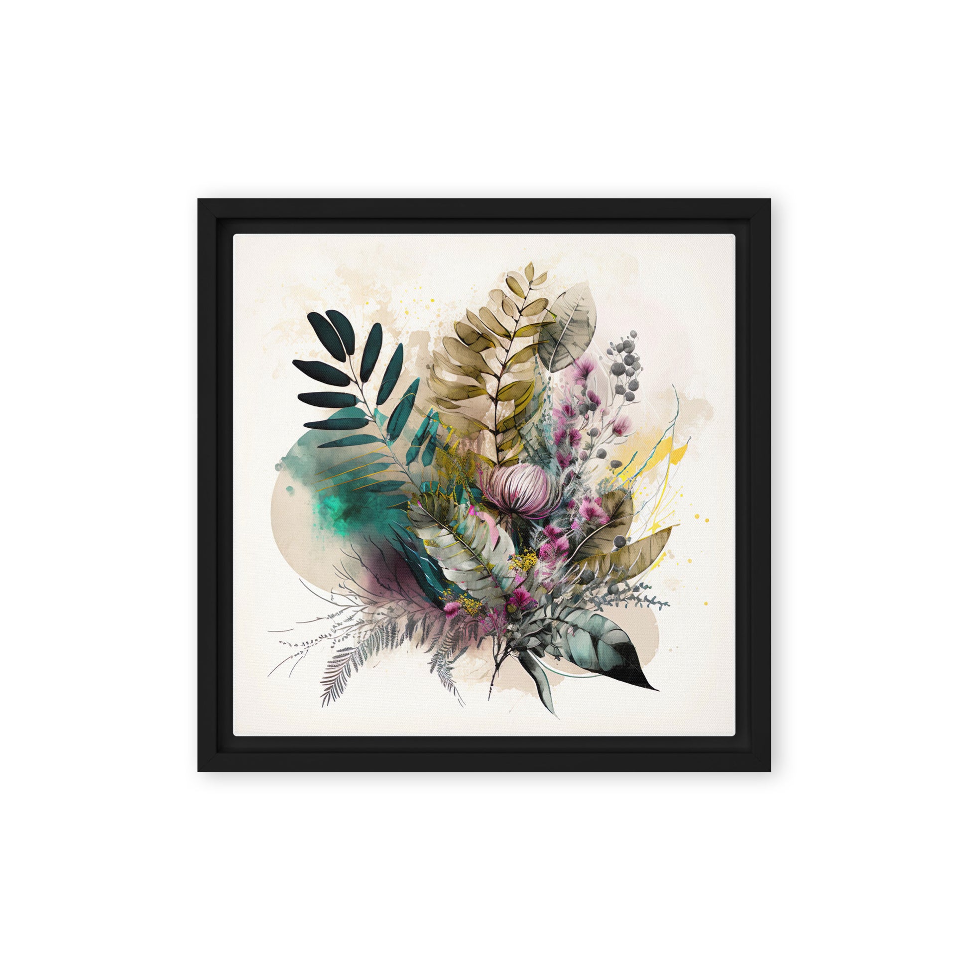 Abstract Boho Botanical Framed Canvas - Aesthetics Of The Immaculate