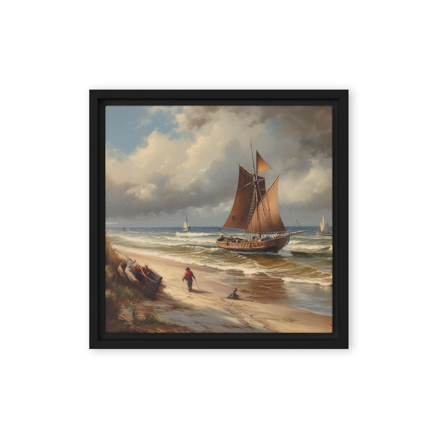 Ships On The Beach Framed canvas - Aesthetics Of The Immaculate