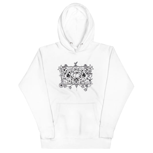 Floral Line Art Unisex Hoodie - Aesthetics Of The Immaculate